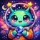 Colorful geometric bear head avatar with vibrant hues and abstract shapes, perfect for a lively profile picture.